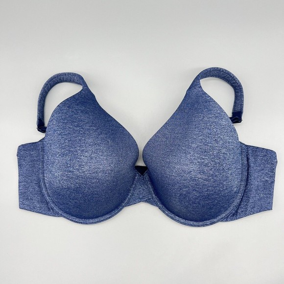Ambrielle 42C Bra Everyday Full Coverage Underwire Back Closure Heather Blue EUC - Picture 1 of 14